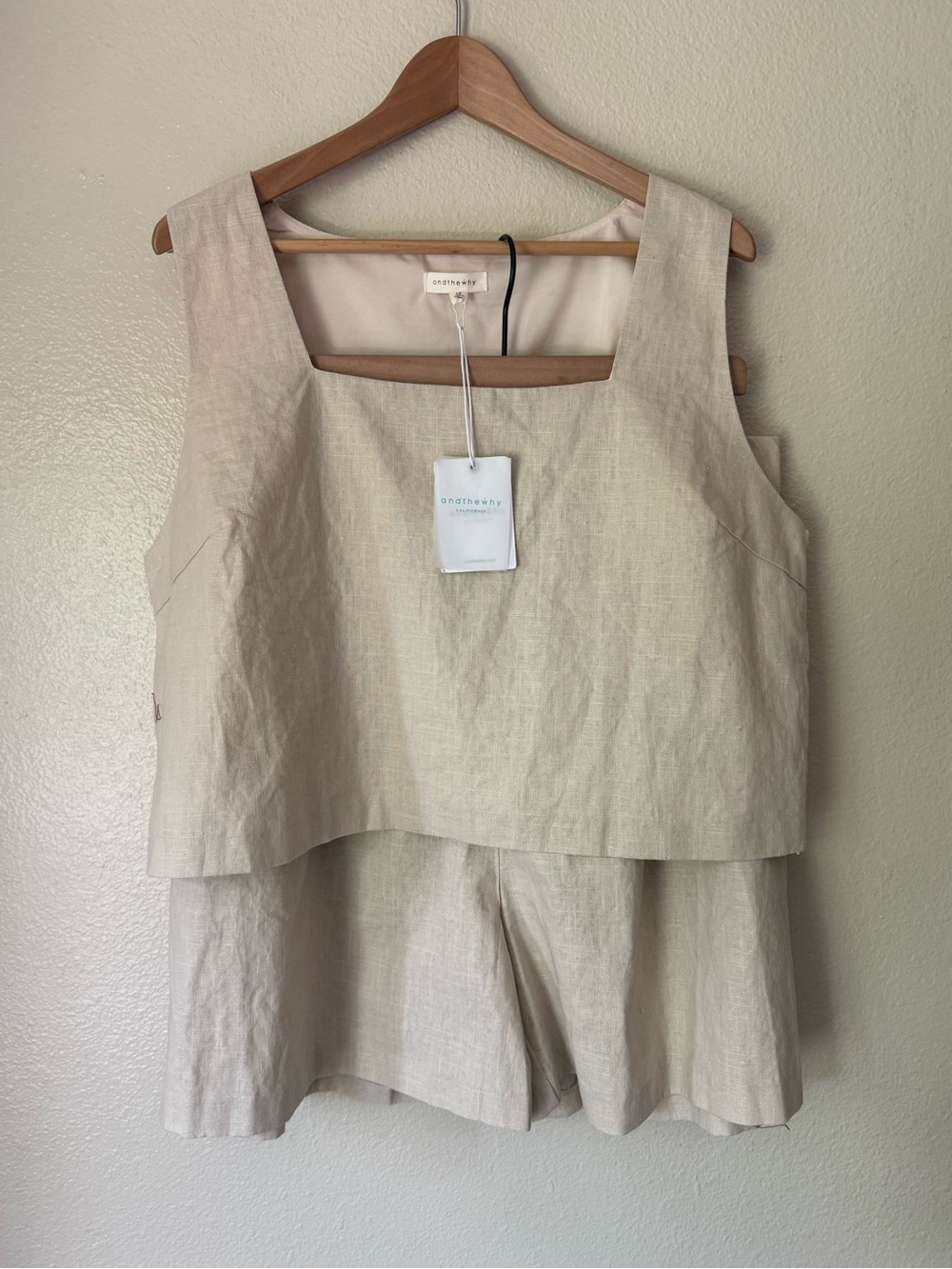 andthewhy Beige Linen Blend Set